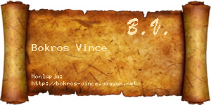 Bokros Vince névjegykártya